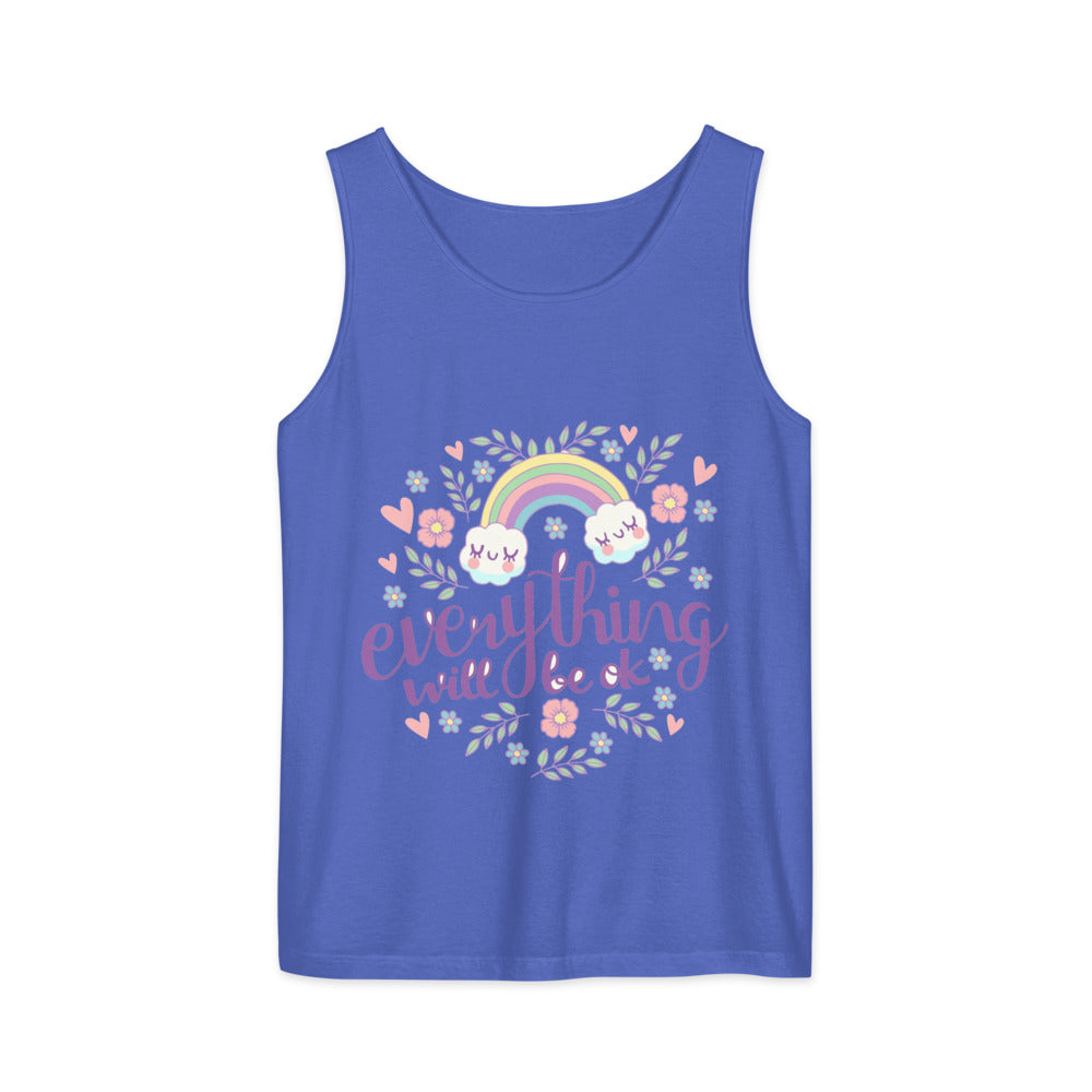 Rainbow - Everything will be ok | Unisex Garment-Dyed Tank Top | Comfort Colors 9360