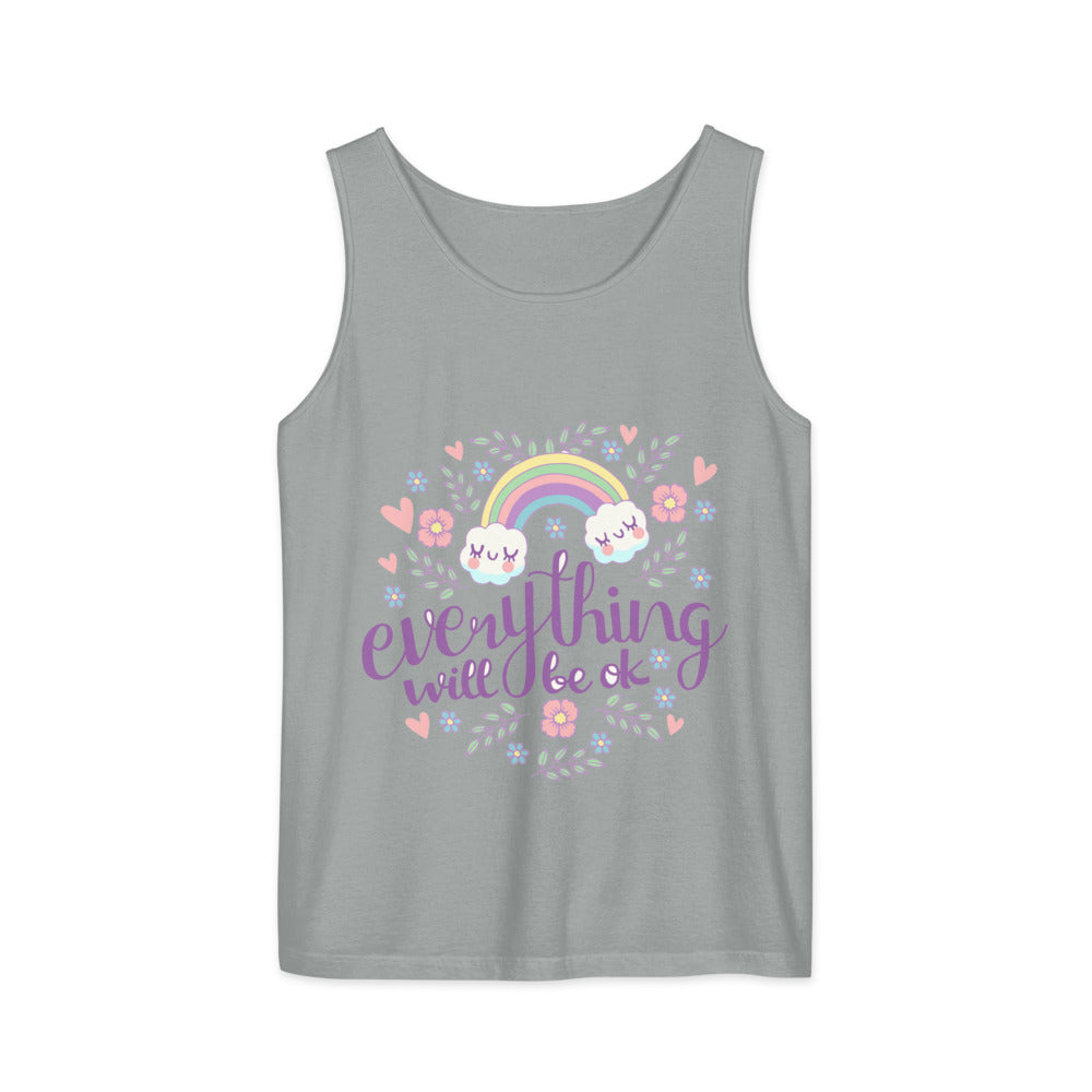 Rainbow - Everything will be ok | Unisex Garment-Dyed Tank Top | Comfort Colors 9360