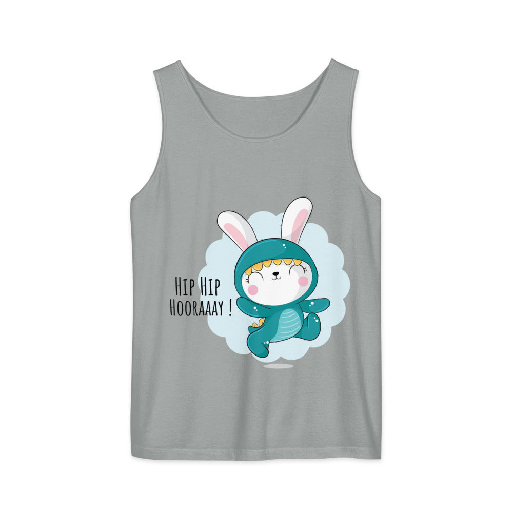 Green rabbit - HIP HIP HOORAAAY | Unisex Garment-Dyed Tank Top | Comfort Colors 9360
