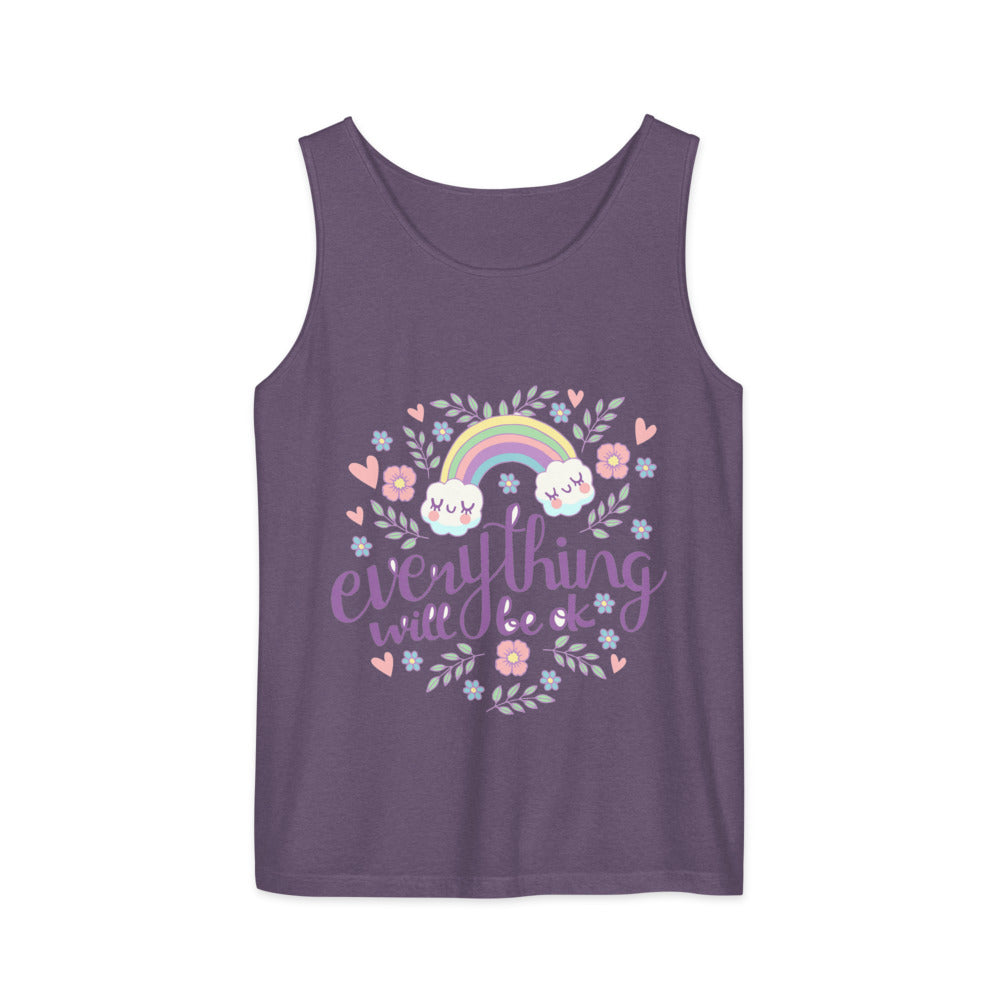 Rainbow - Everything will be ok | Unisex Garment-Dyed Tank Top | Comfort Colors 9360