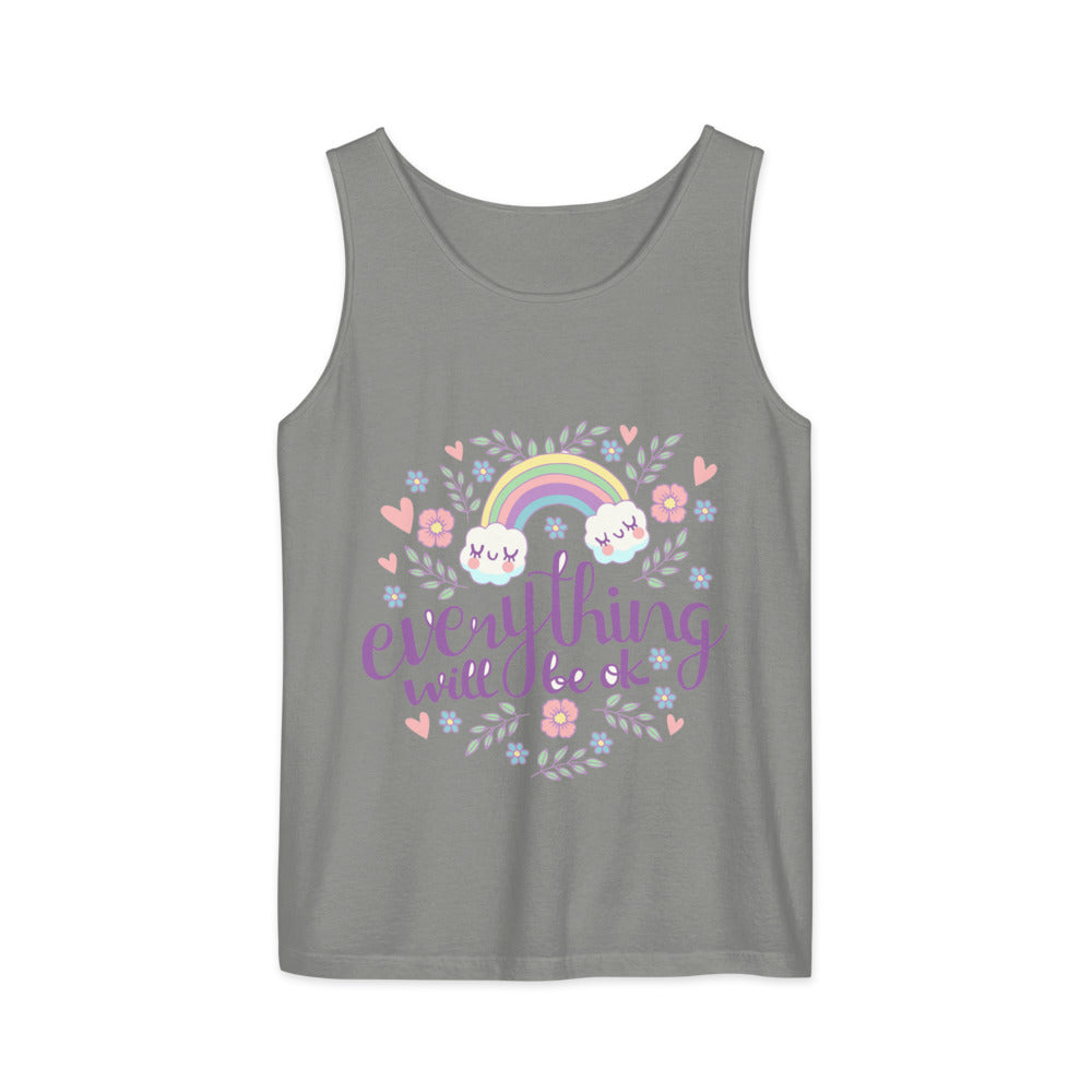 Rainbow - Everything will be ok | Unisex Garment-Dyed Tank Top | Comfort Colors 9360