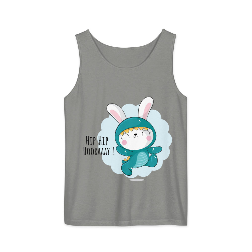 Green rabbit - HIP HIP HOORAAAY | Unisex Garment-Dyed Tank Top | Comfort Colors 9360