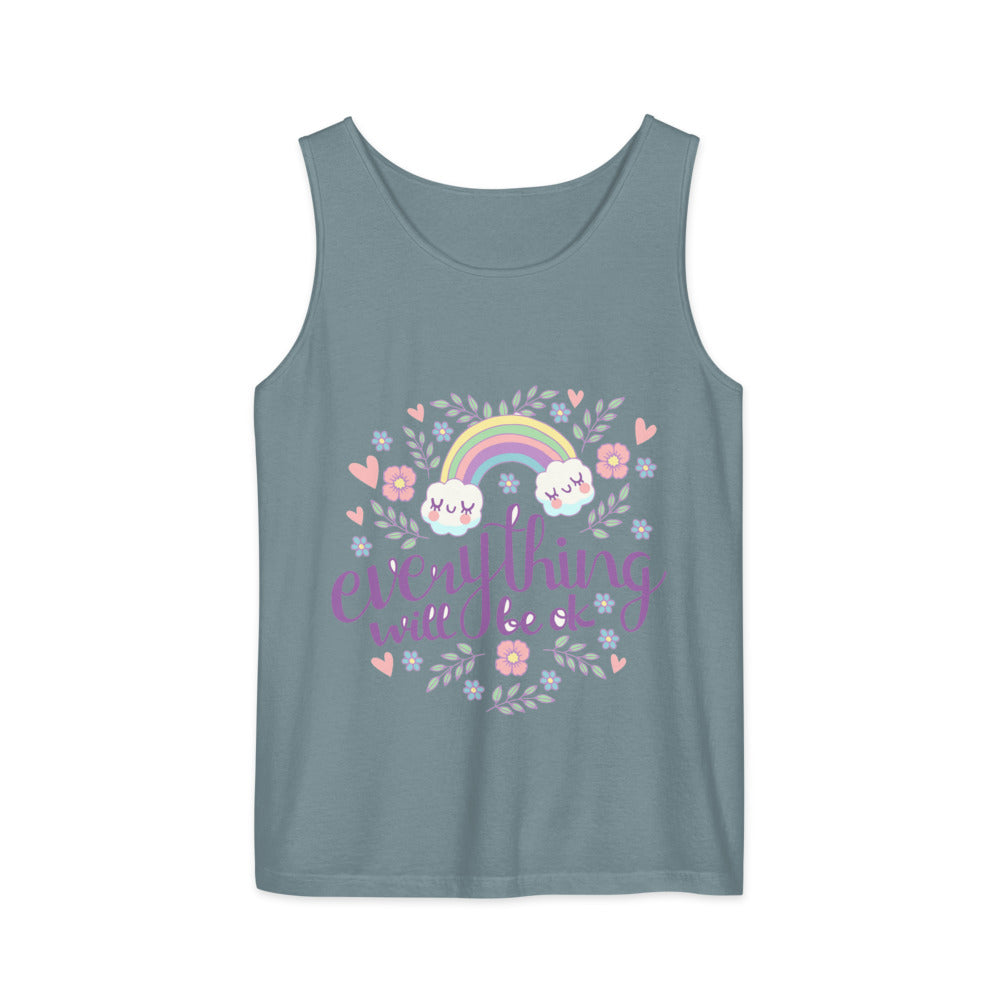 Rainbow - Everything will be ok | Unisex Garment-Dyed Tank Top | Comfort Colors 9360