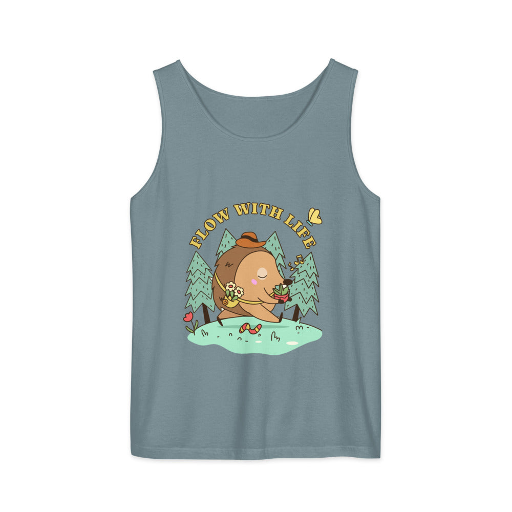 Flow with life | Unisex Garment-Dyed Tank Top | Comfort Colors 9360