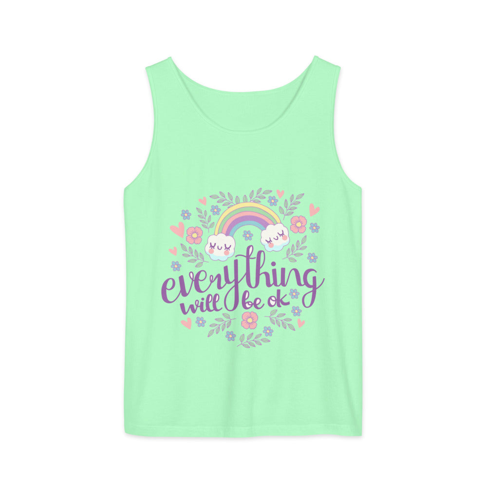 Rainbow - Everything will be ok | Unisex Garment-Dyed Tank Top | Comfort Colors 9360
