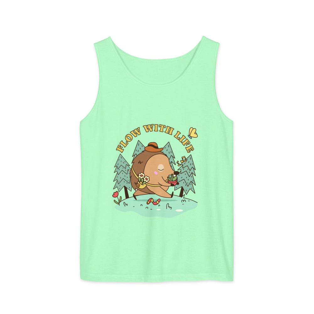 Flow with life | Unisex Garment-Dyed Tank Top | Comfort Colors 9360