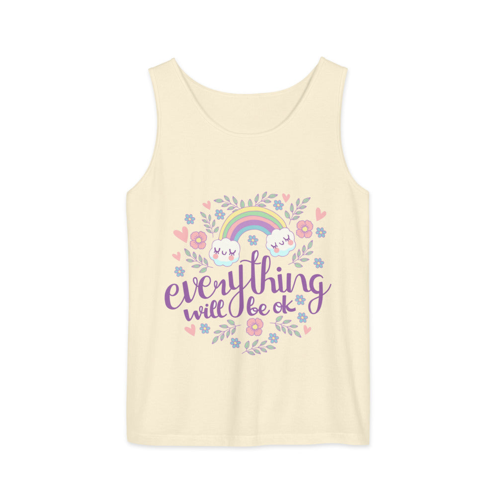 Rainbow - Everything will be ok | Unisex Garment-Dyed Tank Top | Comfort Colors 9360