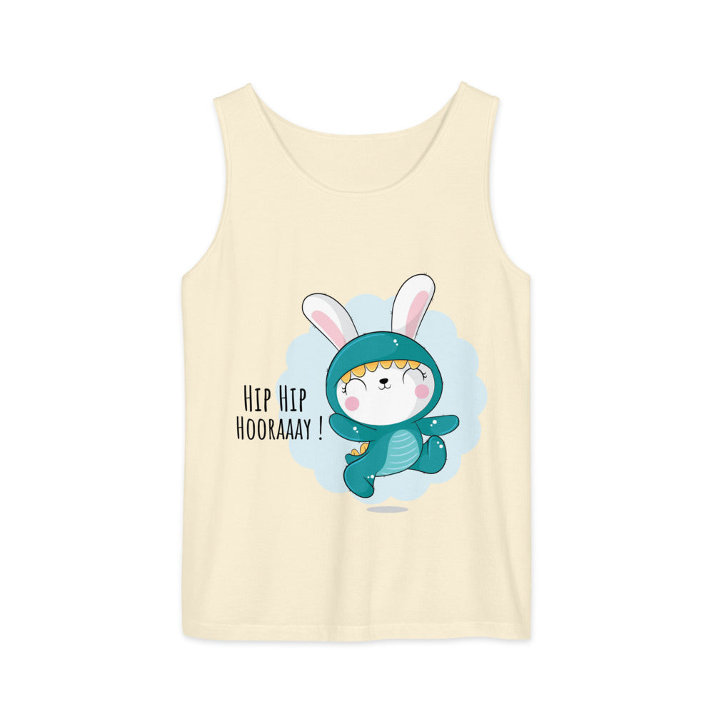 Green rabbit - HIP HIP HOORAAAY | Unisex Garment-Dyed Tank Top | Comfort Colors 9360