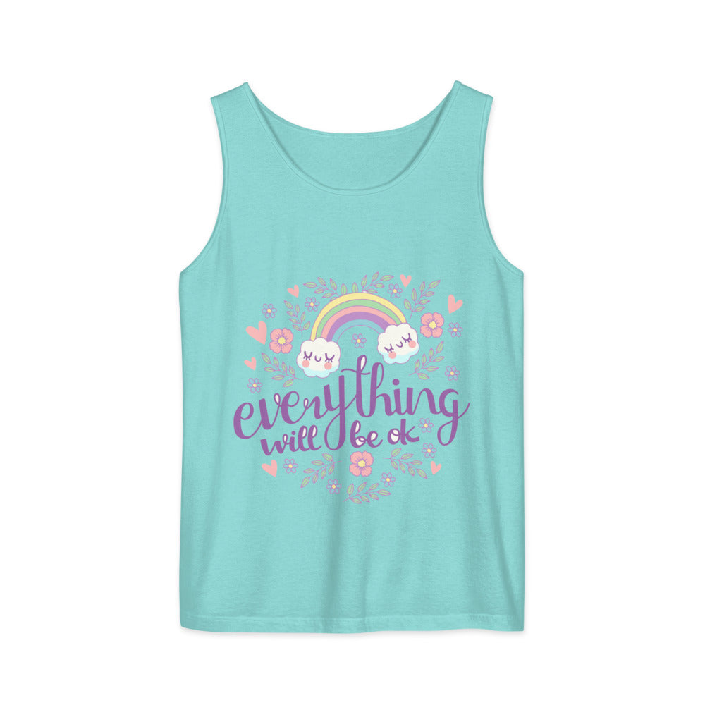 Rainbow - Everything will be ok | Unisex Garment-Dyed Tank Top | Comfort Colors 9360