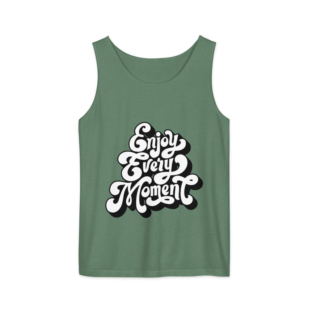 Enjoy every moments white | Unisex Garment-Dyed Tank Top | Comfort Colors 9360