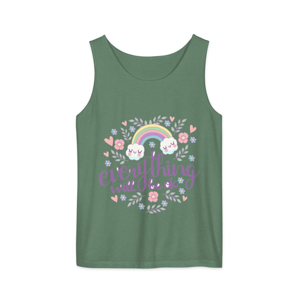 Rainbow - Everything will be ok | Unisex Garment-Dyed Tank Top | Comfort Colors 9360