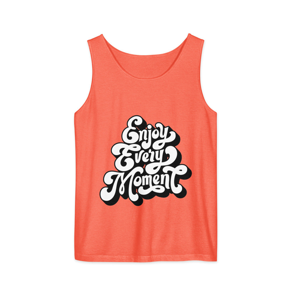 Enjoy every moments white | Unisex Garment-Dyed Tank Top | Comfort Colors 9360