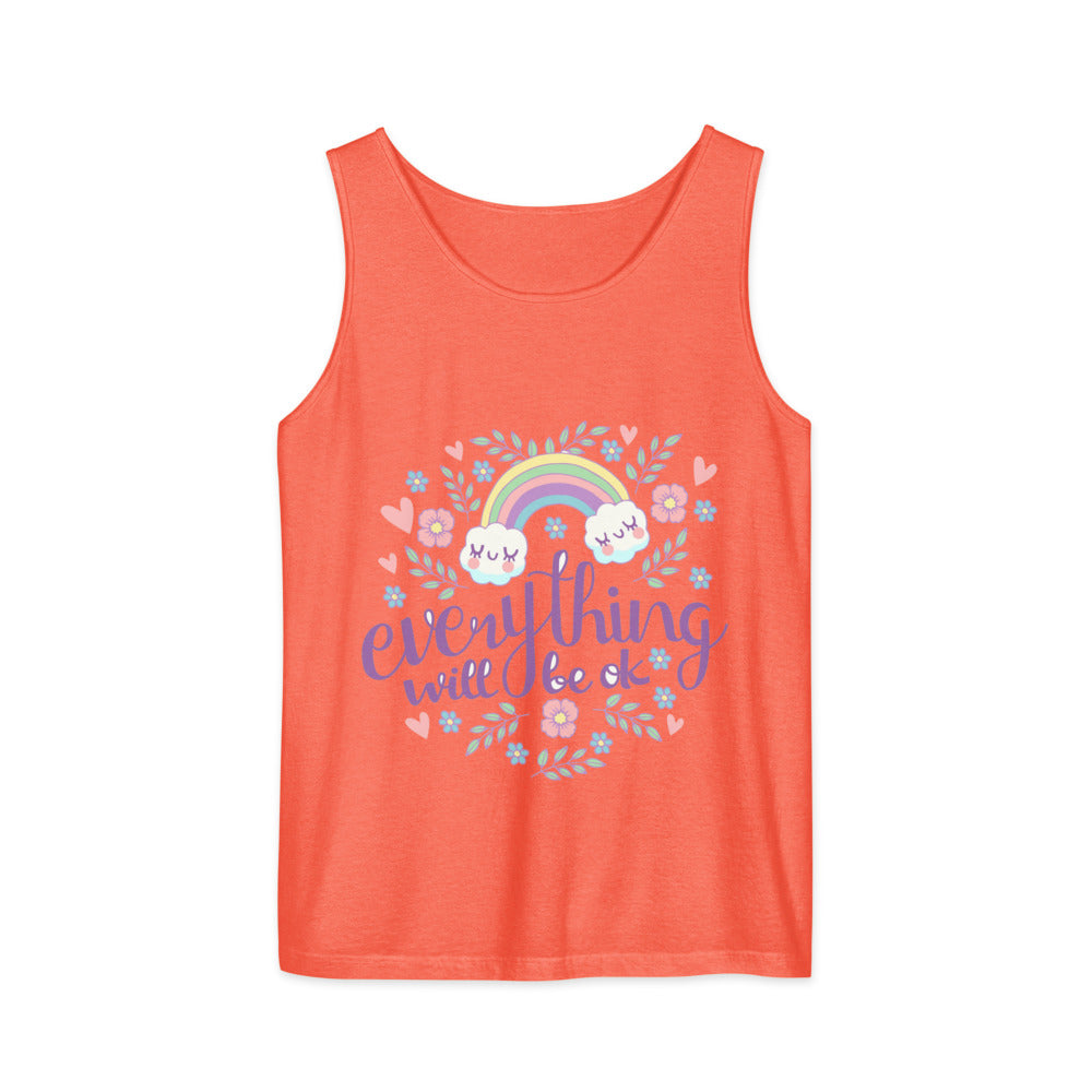 Rainbow - Everything will be ok | Unisex Garment-Dyed Tank Top | Comfort Colors 9360