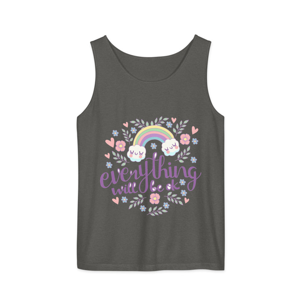 Rainbow - Everything will be ok | Unisex Garment-Dyed Tank Top | Comfort Colors 9360