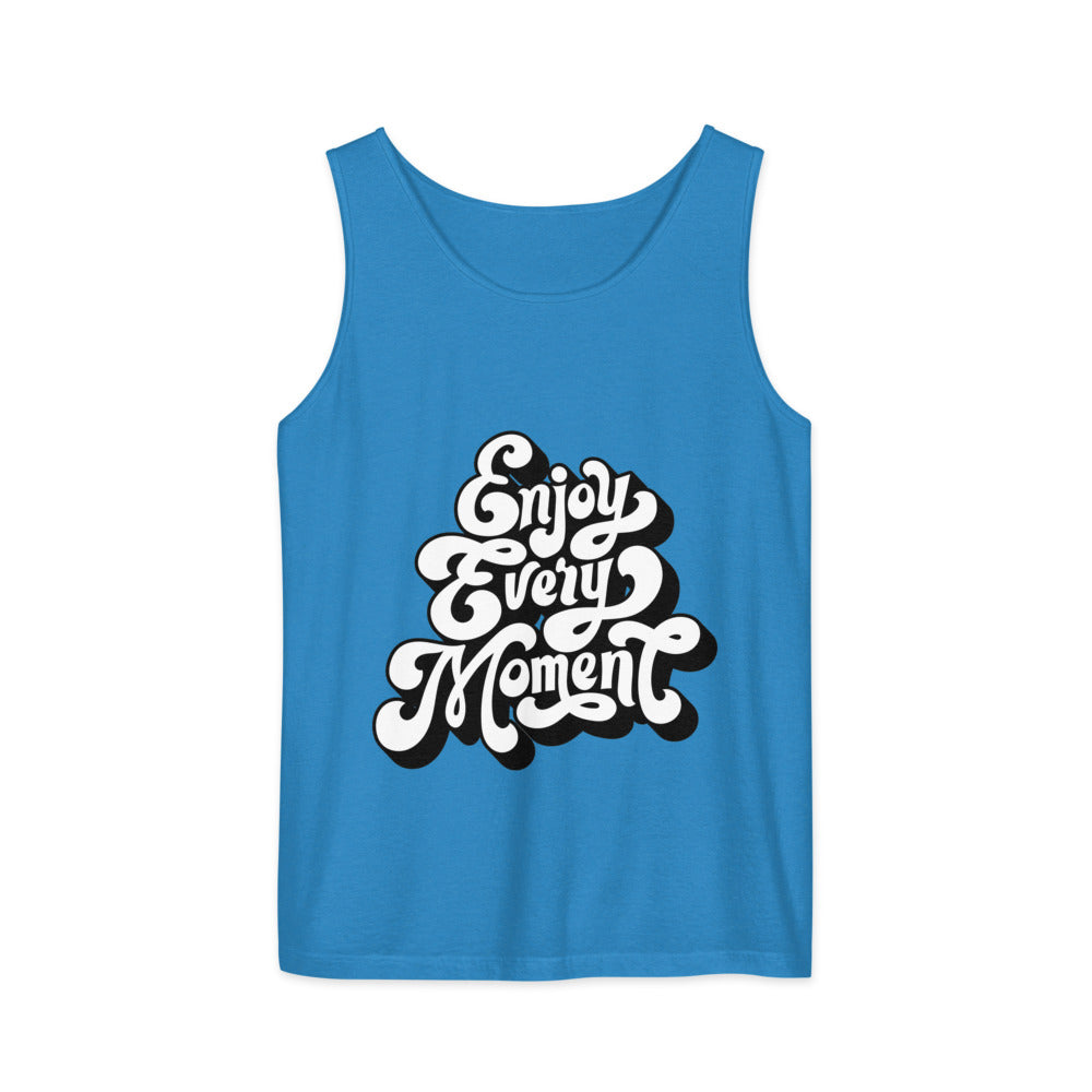 Enjoy every moments white | Unisex Garment-Dyed Tank Top | Comfort Colors 9360