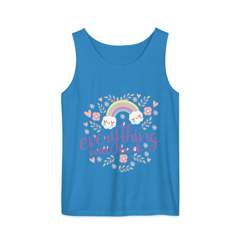 Rainbow - Everything will be ok | Unisex Garment-Dyed Tank Top | Comfort Colors 9360