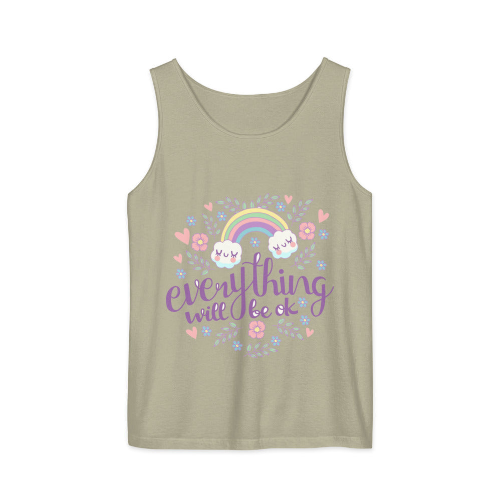 Rainbow - Everything will be ok | Unisex Garment-Dyed Tank Top | Comfort Colors 9360