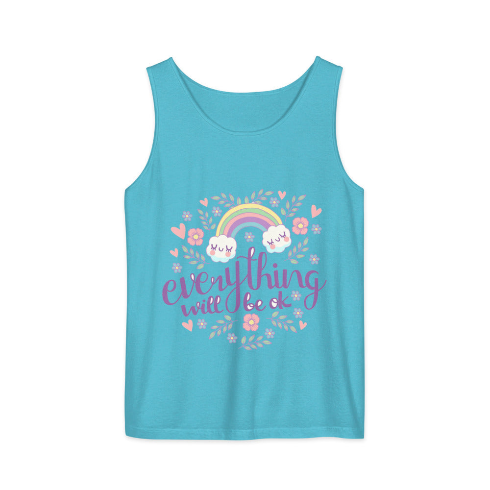 Rainbow - Everything will be ok | Unisex Garment-Dyed Tank Top | Comfort Colors 9360