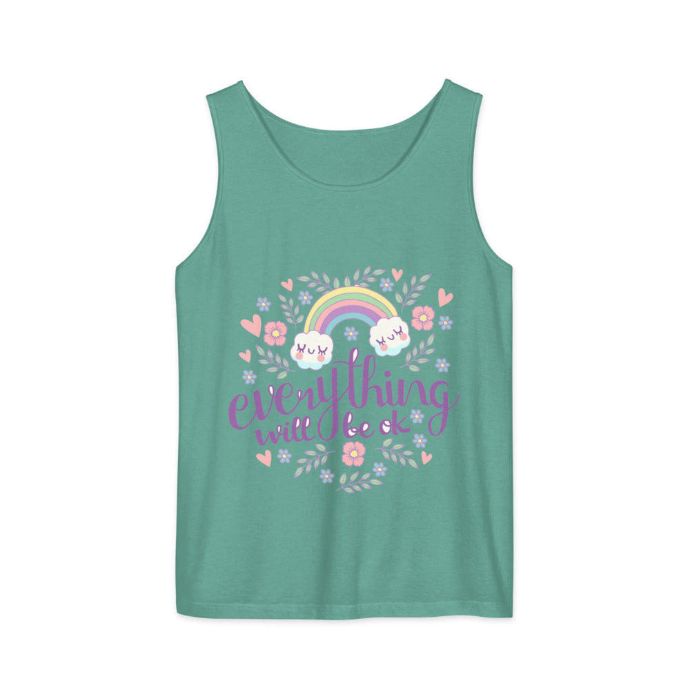 Rainbow - Everything will be ok | Unisex Garment-Dyed Tank Top | Comfort Colors 9360