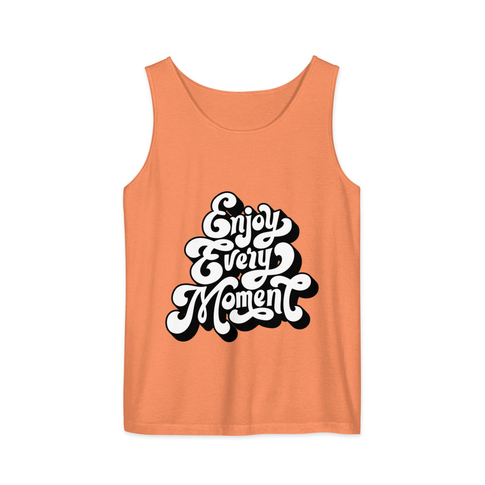 Enjoy every moments white | Unisex Garment-Dyed Tank Top | Comfort Colors 9360