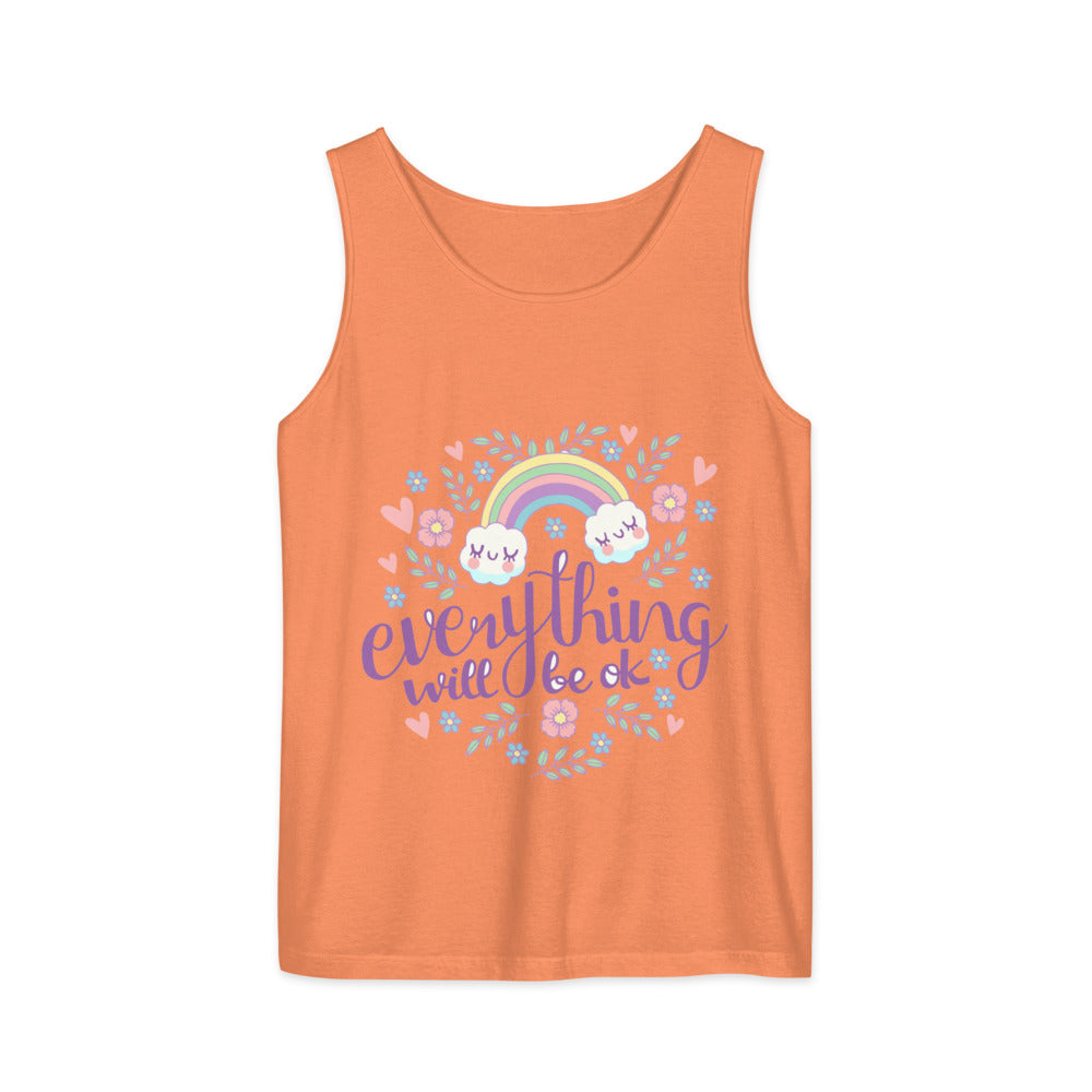 Rainbow - Everything will be ok | Unisex Garment-Dyed Tank Top | Comfort Colors 9360