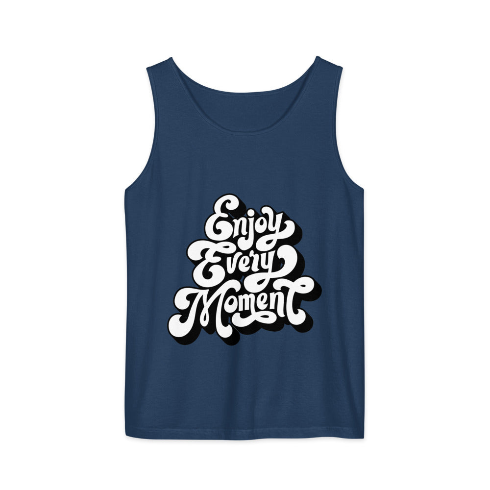 Enjoy every moments white | Unisex Garment-Dyed Tank Top | Comfort Colors 9360