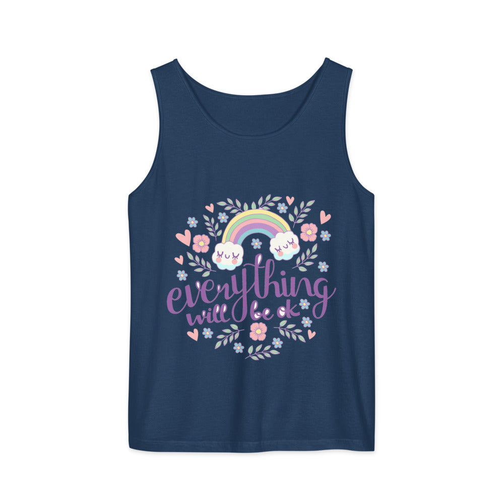 Rainbow - Everything will be ok | Unisex Garment-Dyed Tank Top | Comfort Colors 9360