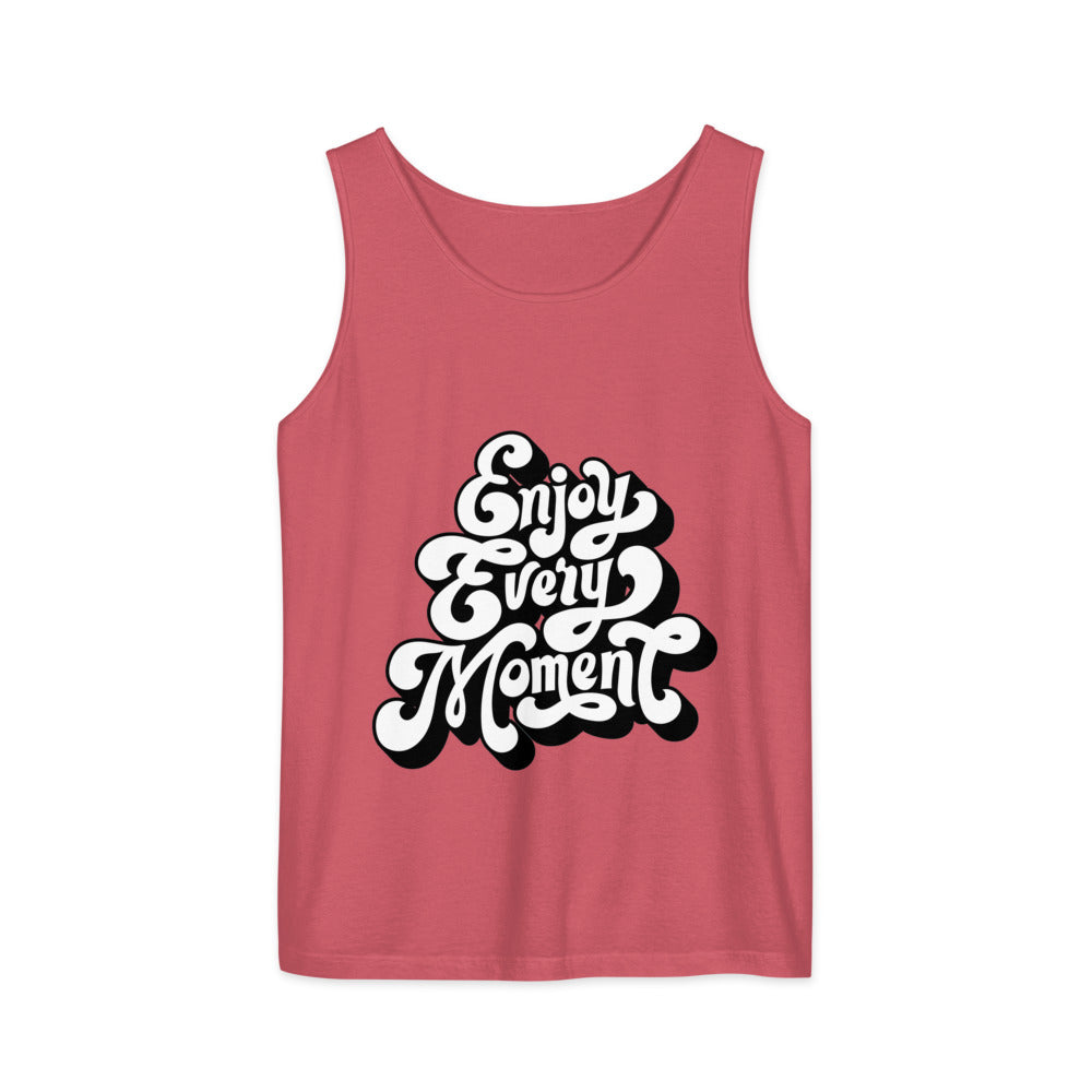 Enjoy every moments white | Unisex Garment-Dyed Tank Top | Comfort Colors 9360