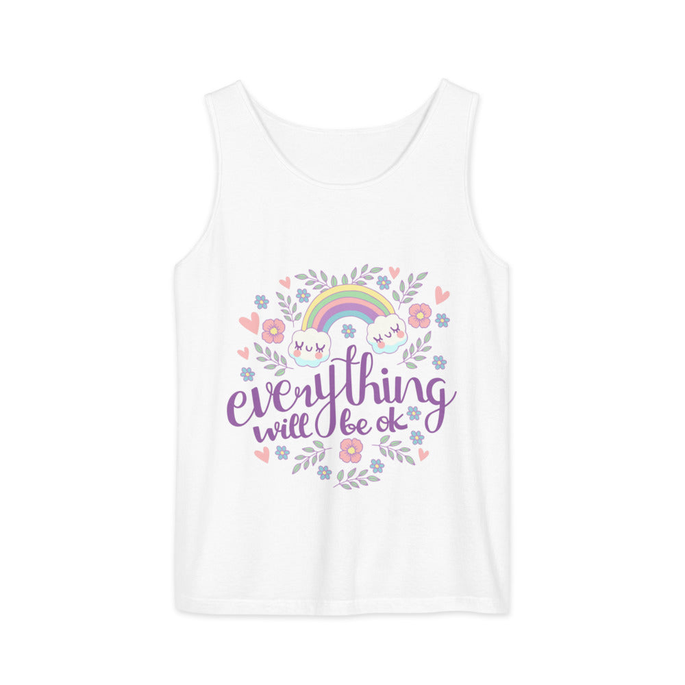 Rainbow - Everything will be ok | Unisex Garment-Dyed Tank Top | Comfort Colors 9360