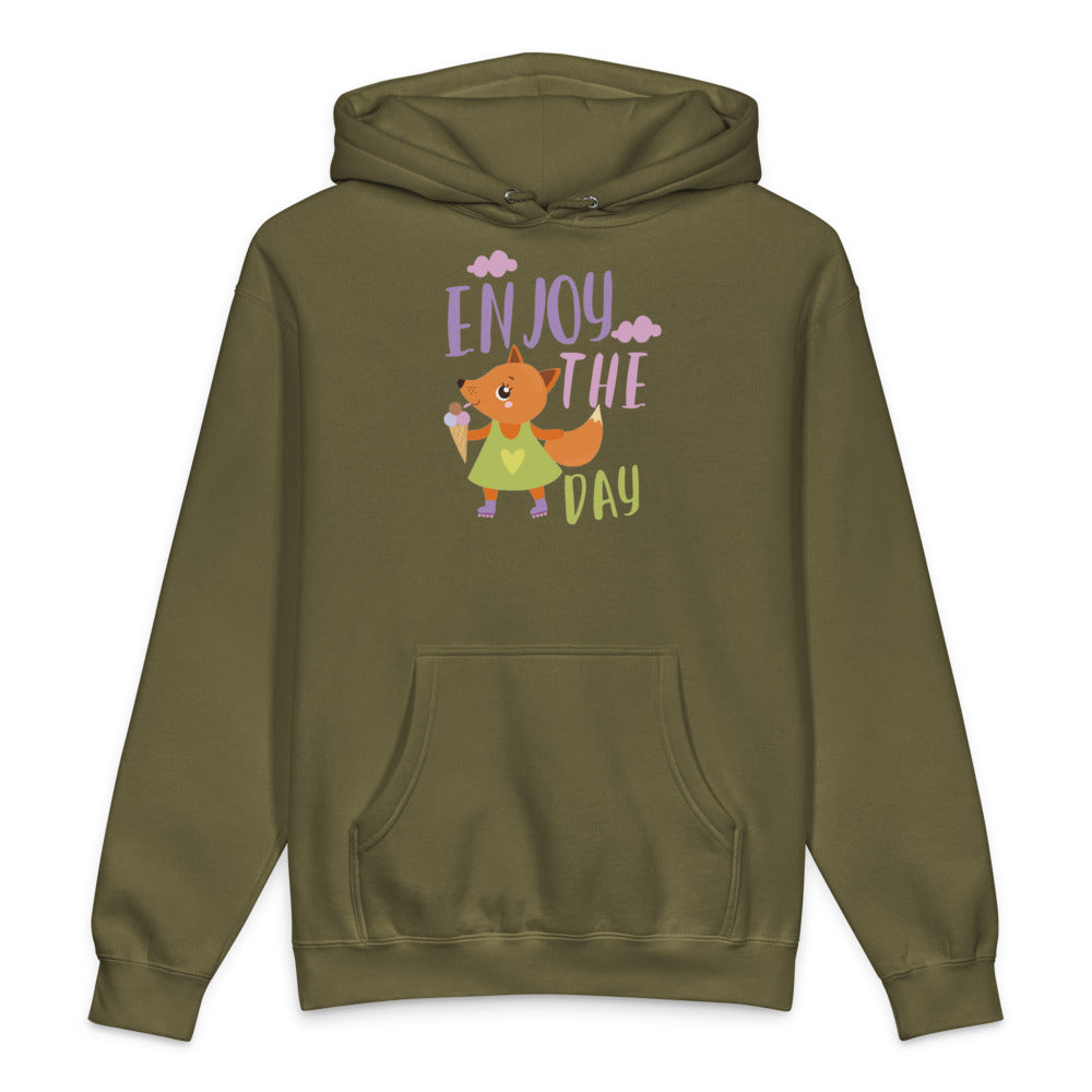 Orange fox - Ẹnoy the day | Unisex Heavyweight Hooded Sweatshirt | Independent Trading Co. IND4000