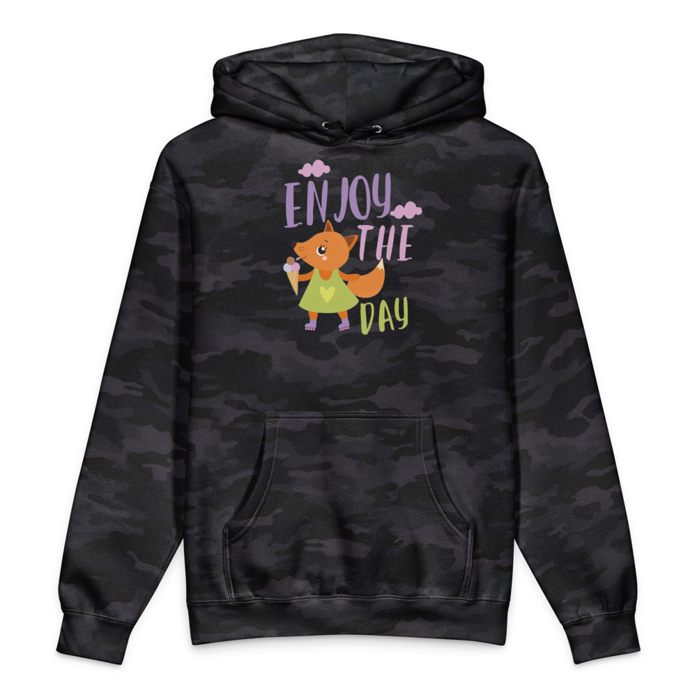 Orange fox - Ẹnoy the day | Unisex Heavyweight Hooded Sweatshirt | Independent Trading Co. IND4000