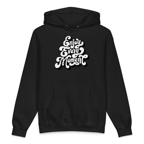 Enjoy every moments white | Unisex Heavyweight Hooded Sweatshirt | Independent Trading Co. IND4000