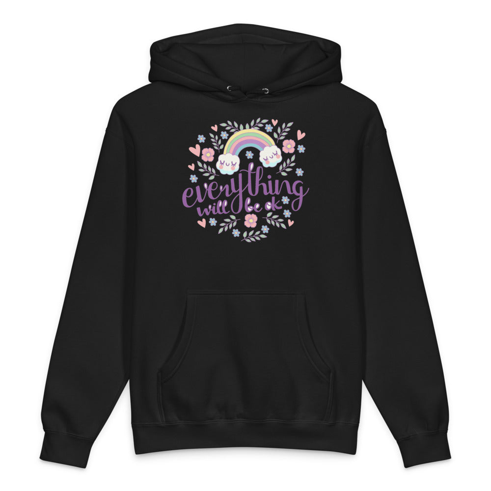 Rainbow - Everything will be ok | Unisex Heavyweight Hooded Sweatshirt | Independent Trading Co. IND4000