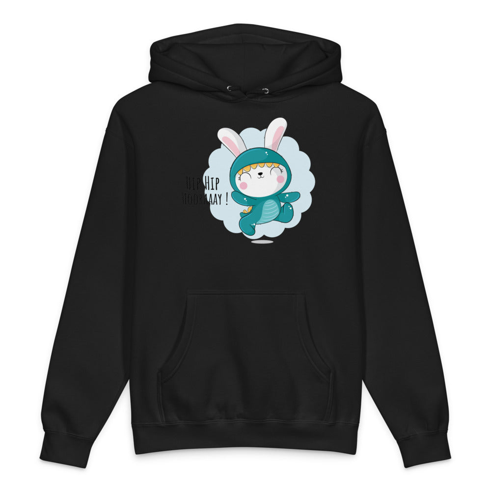 Green rabbit - HIP HIP HOORAAAY | Unisex Heavyweight Hooded Sweatshirt | Independent Trading Co. IND4000