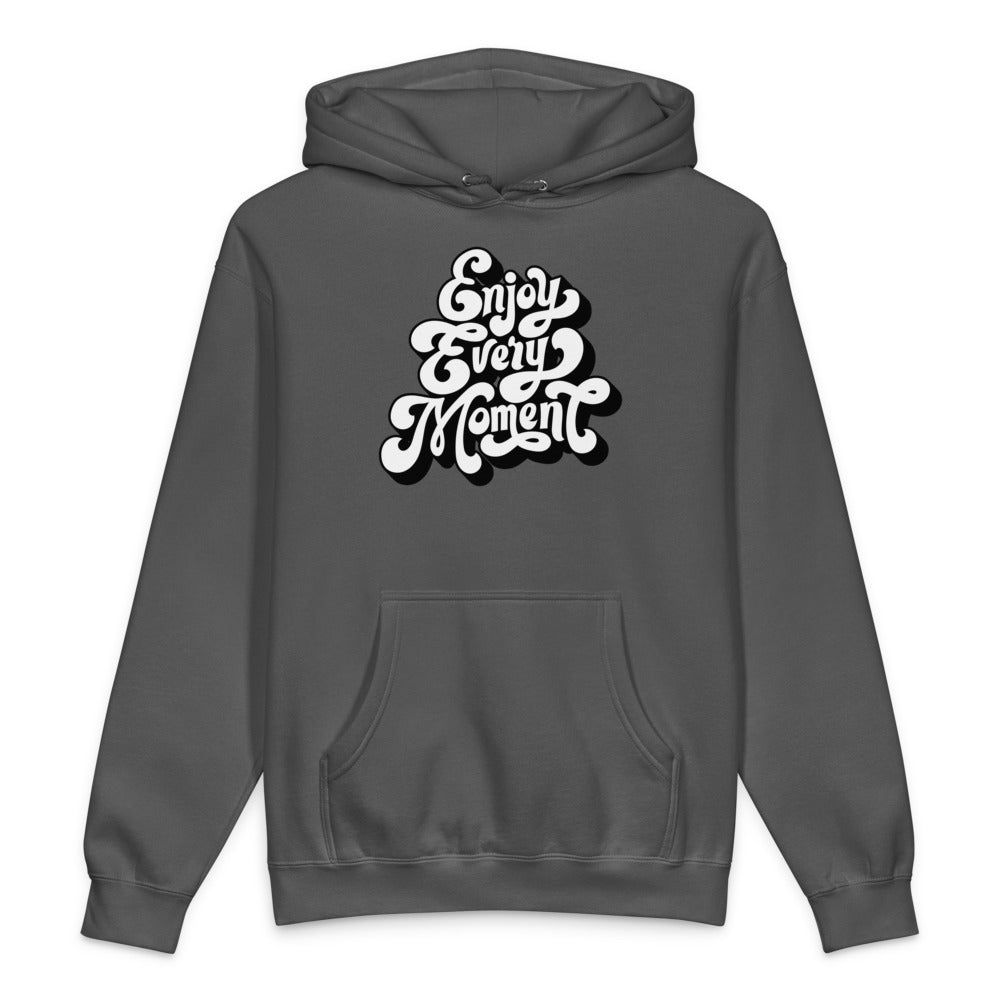 Enjoy every moments white | Unisex Heavyweight Hooded Sweatshirt | Independent Trading Co. IND4000