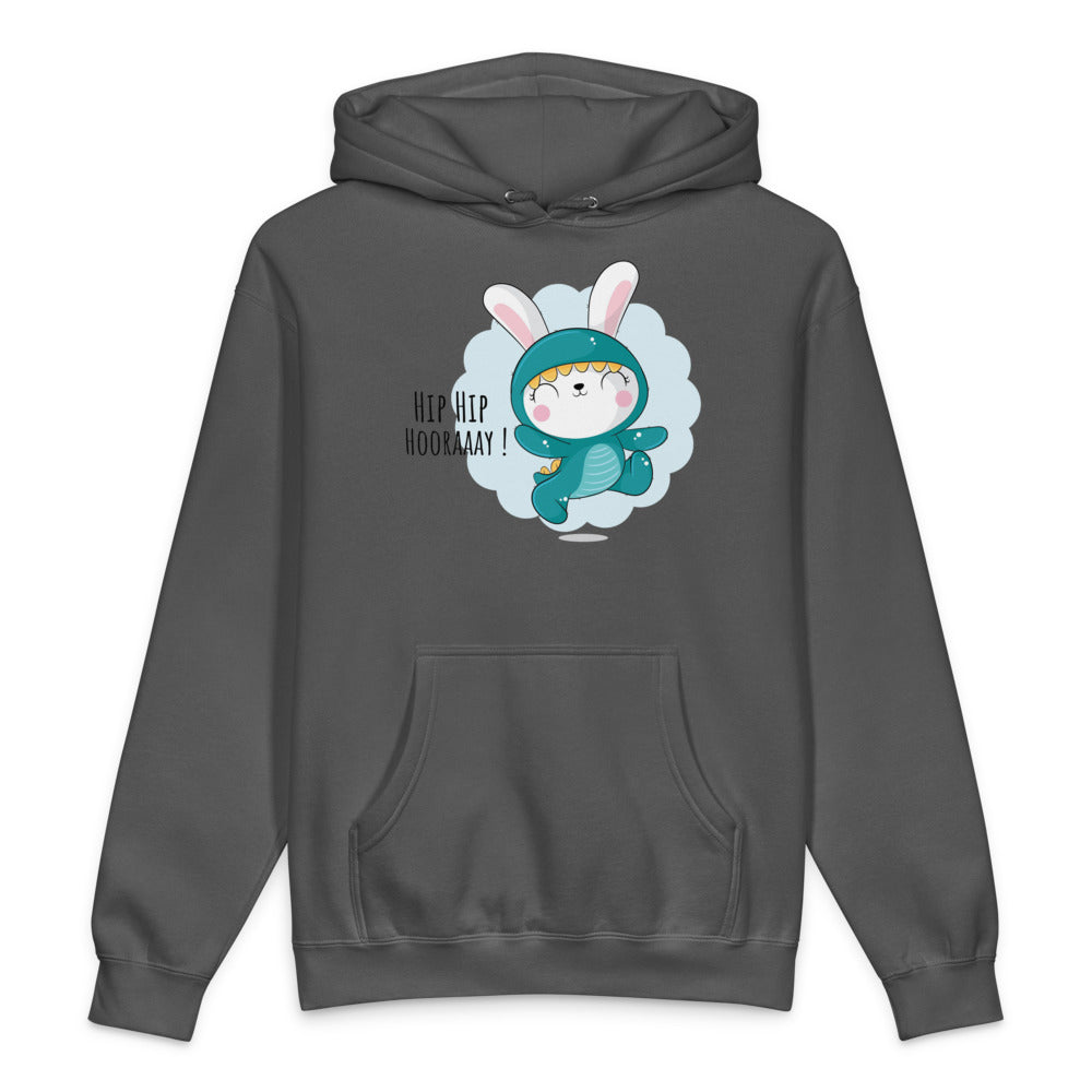 Green rabbit - HIP HIP HOORAAAY | Unisex Heavyweight Hooded Sweatshirt | Independent Trading Co. IND4000