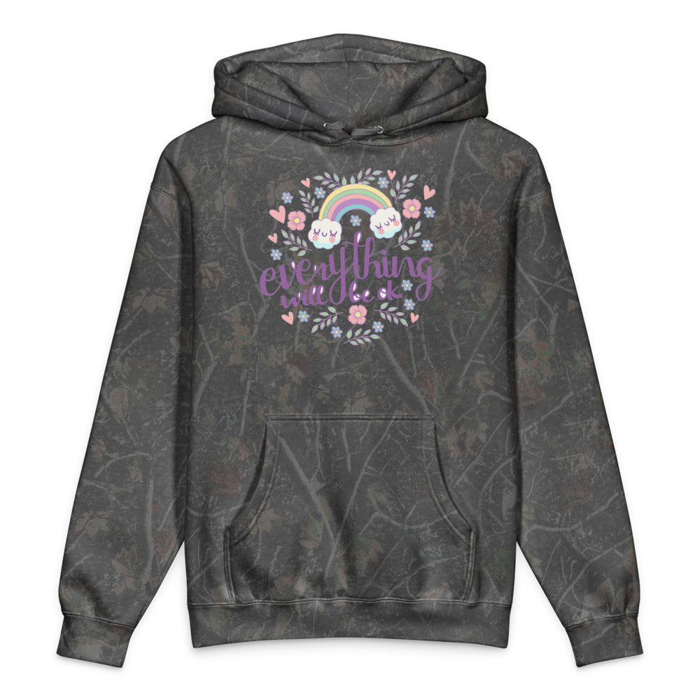 Rainbow - Everything will be ok | Unisex Heavyweight Hooded Sweatshirt | Independent Trading Co. IND4000