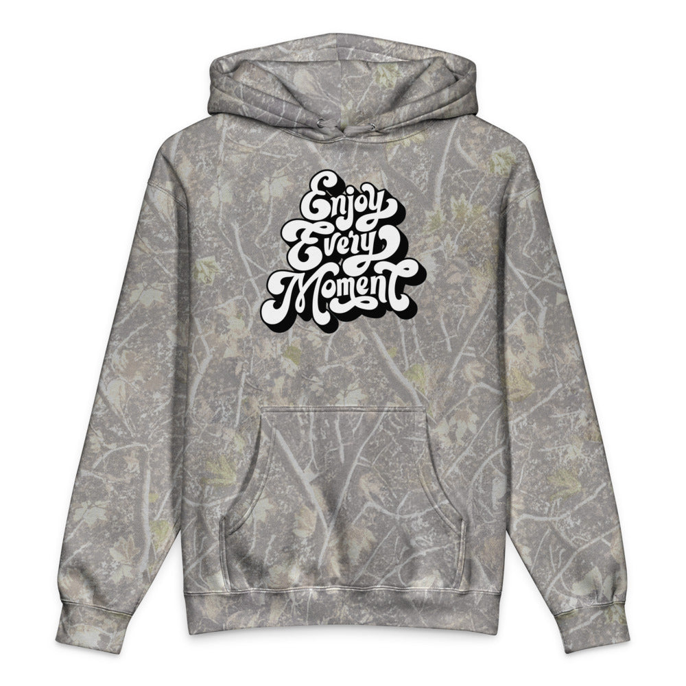 Enjoy every moments white | Unisex Heavyweight Hooded Sweatshirt | Independent Trading Co. IND4000