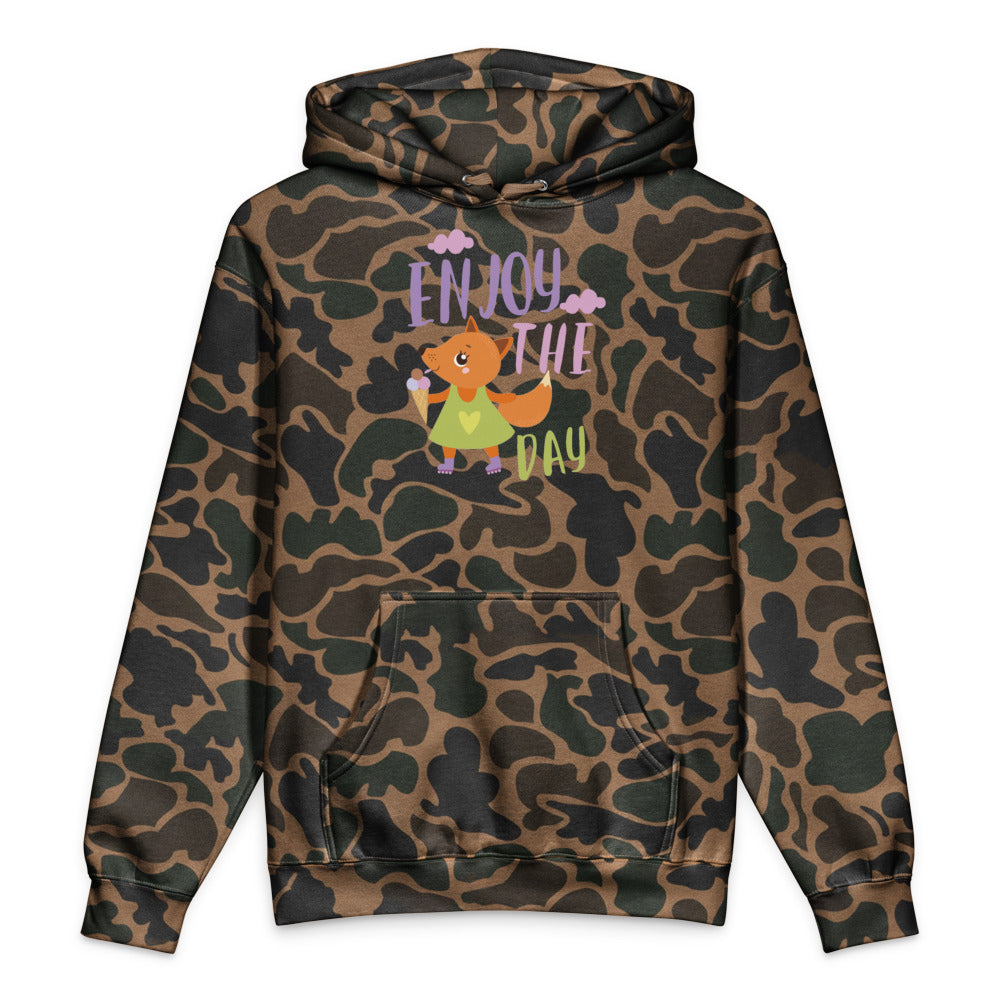 Orange fox - Ẹnoy the day | Unisex Heavyweight Hooded Sweatshirt | Independent Trading Co. IND4000