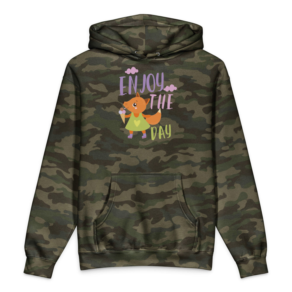 Orange fox - Ẹnoy the day | Unisex Heavyweight Hooded Sweatshirt | Independent Trading Co. IND4000