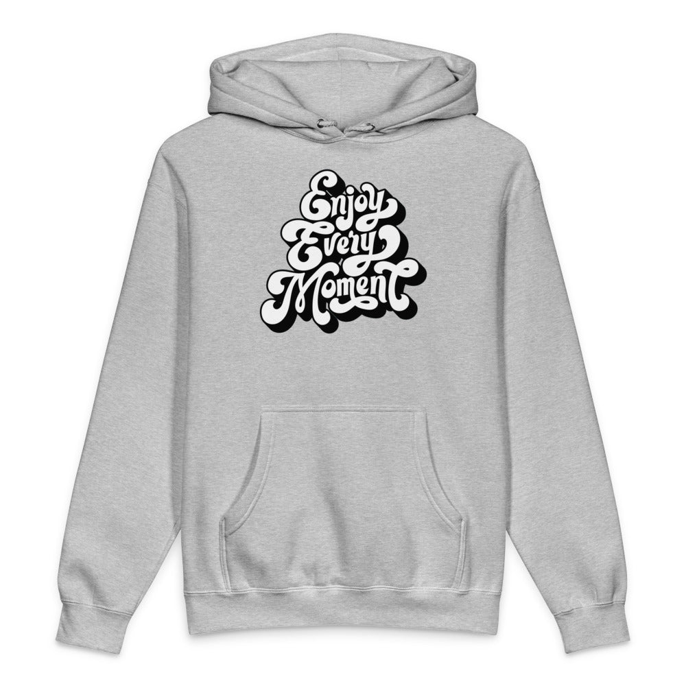 Enjoy every moments white | Unisex Heavyweight Hooded Sweatshirt | Independent Trading Co. IND4000