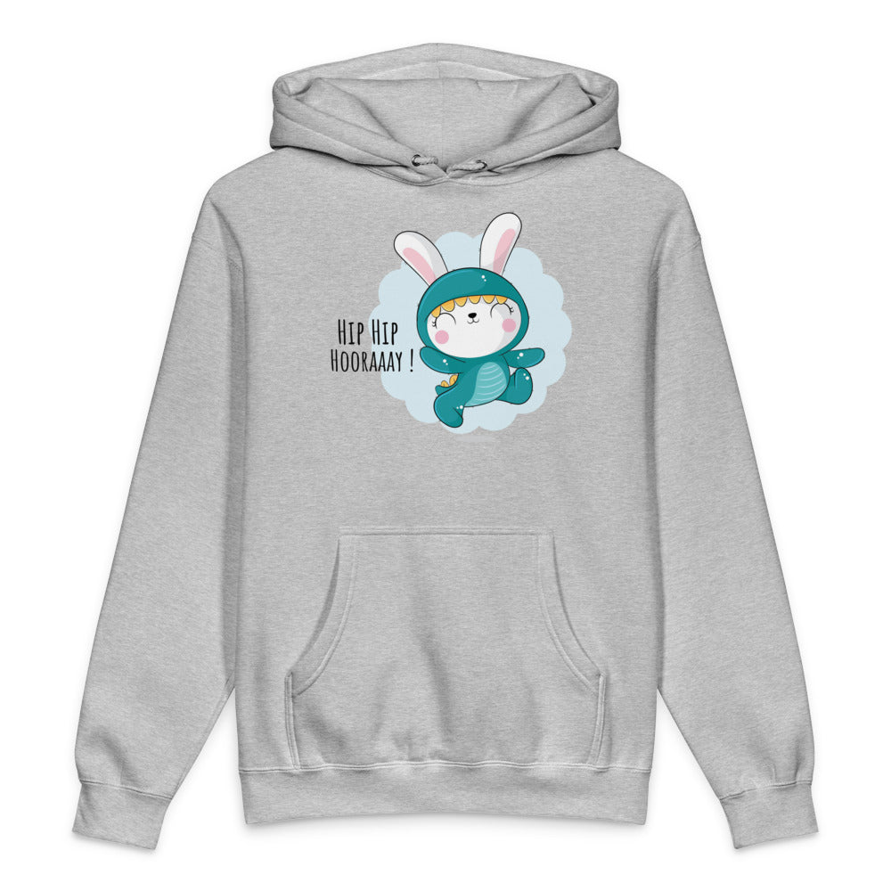 Green rabbit - HIP HIP HOORAAAY | Unisex Heavyweight Hooded Sweatshirt | Independent Trading Co. IND4000