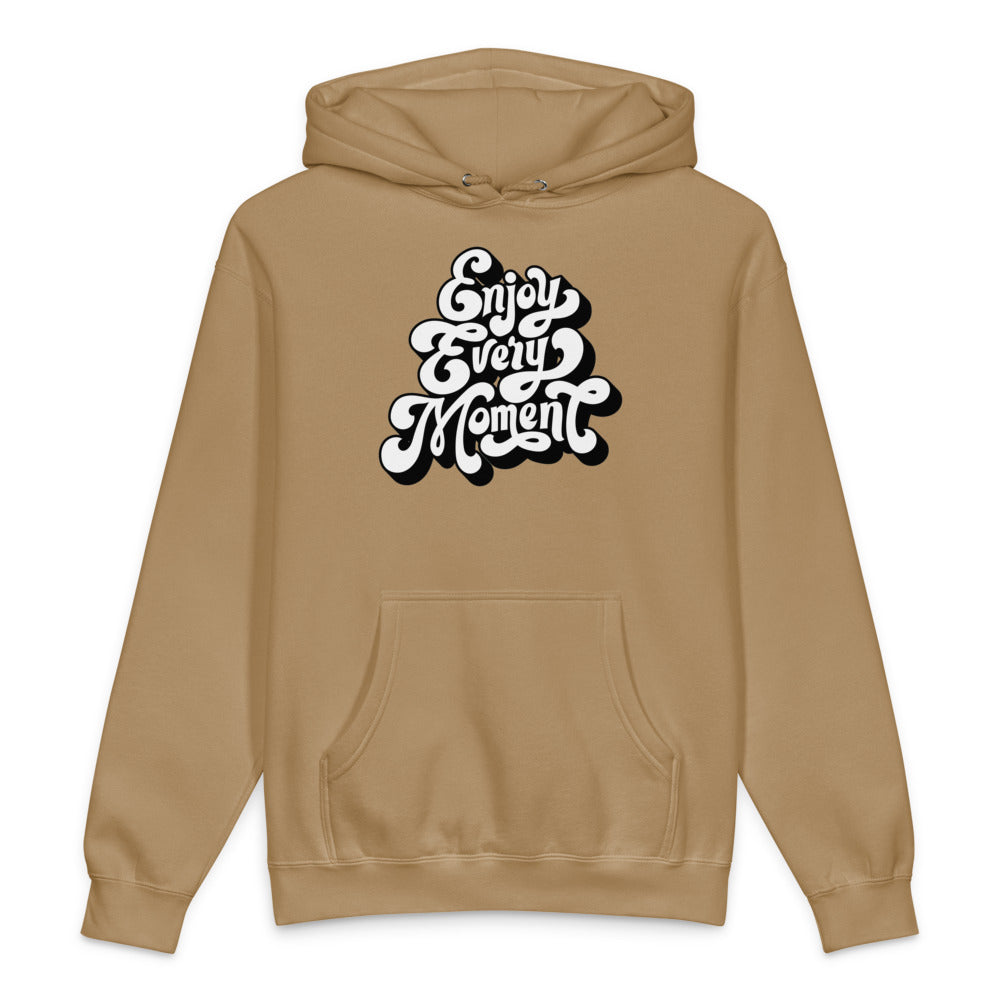 Enjoy every moments white | Unisex Heavyweight Hooded Sweatshirt | Independent Trading Co. IND4000