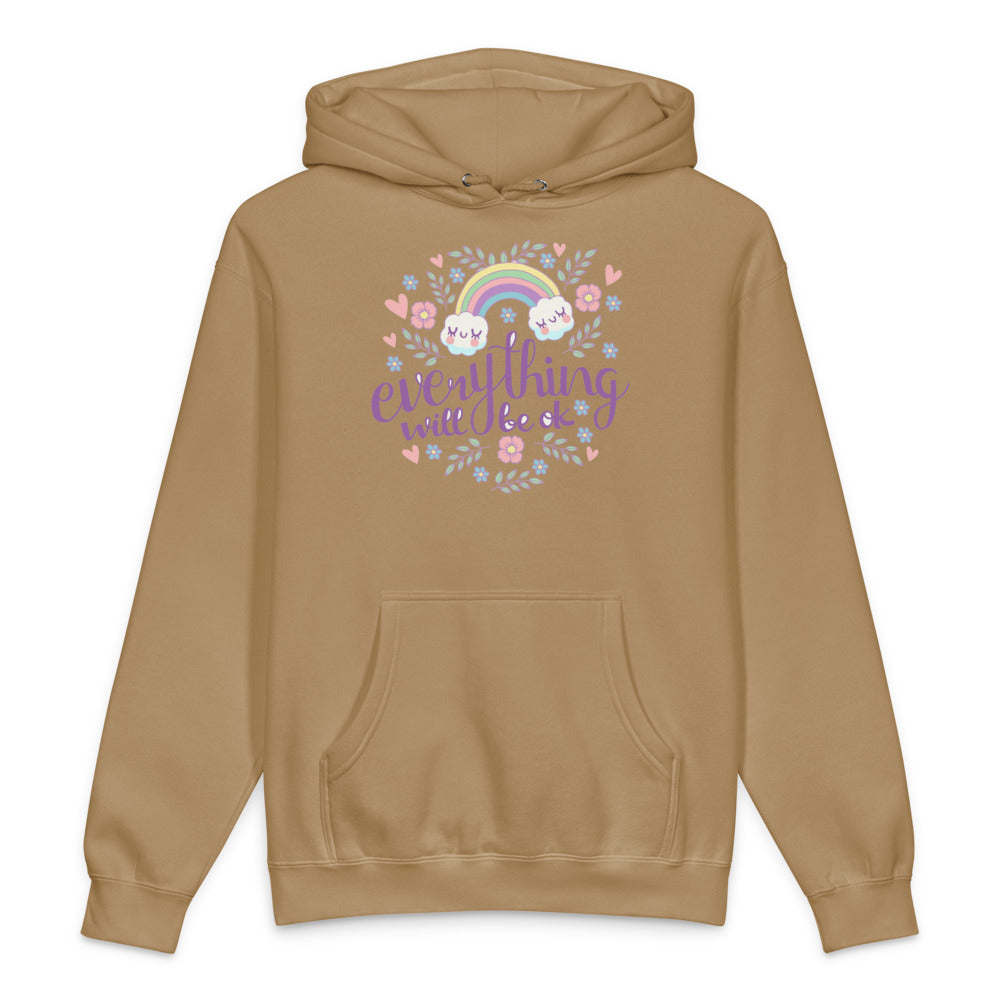 Rainbow - Everything will be ok | Unisex Heavyweight Hooded Sweatshirt | Independent Trading Co. IND4000