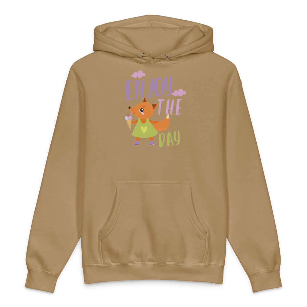 Orange fox - Ẹnoy the day | Unisex Heavyweight Hooded Sweatshirt | Independent Trading Co. IND4000
