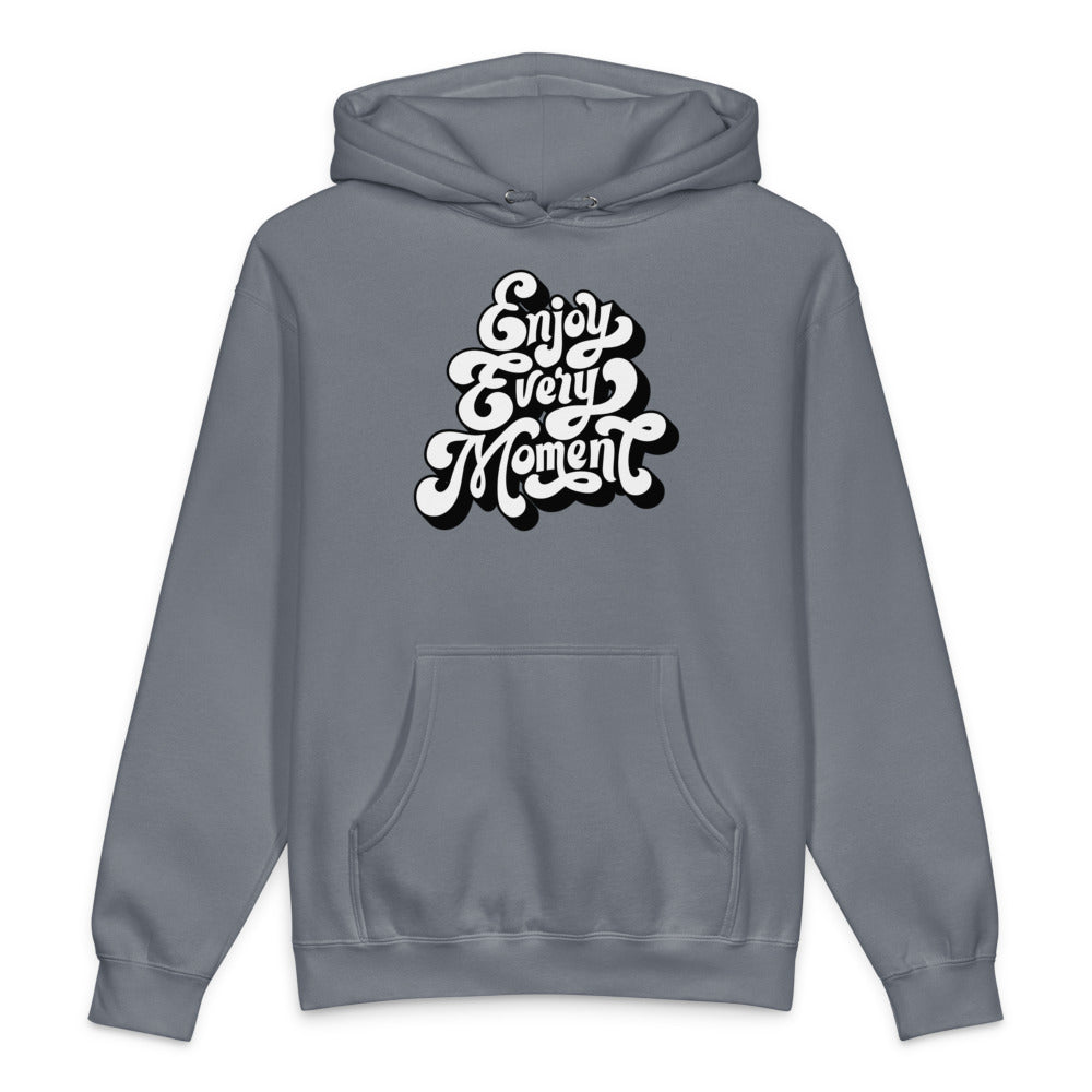 Enjoy every moments white | Unisex Heavyweight Hooded Sweatshirt | Independent Trading Co. IND4000