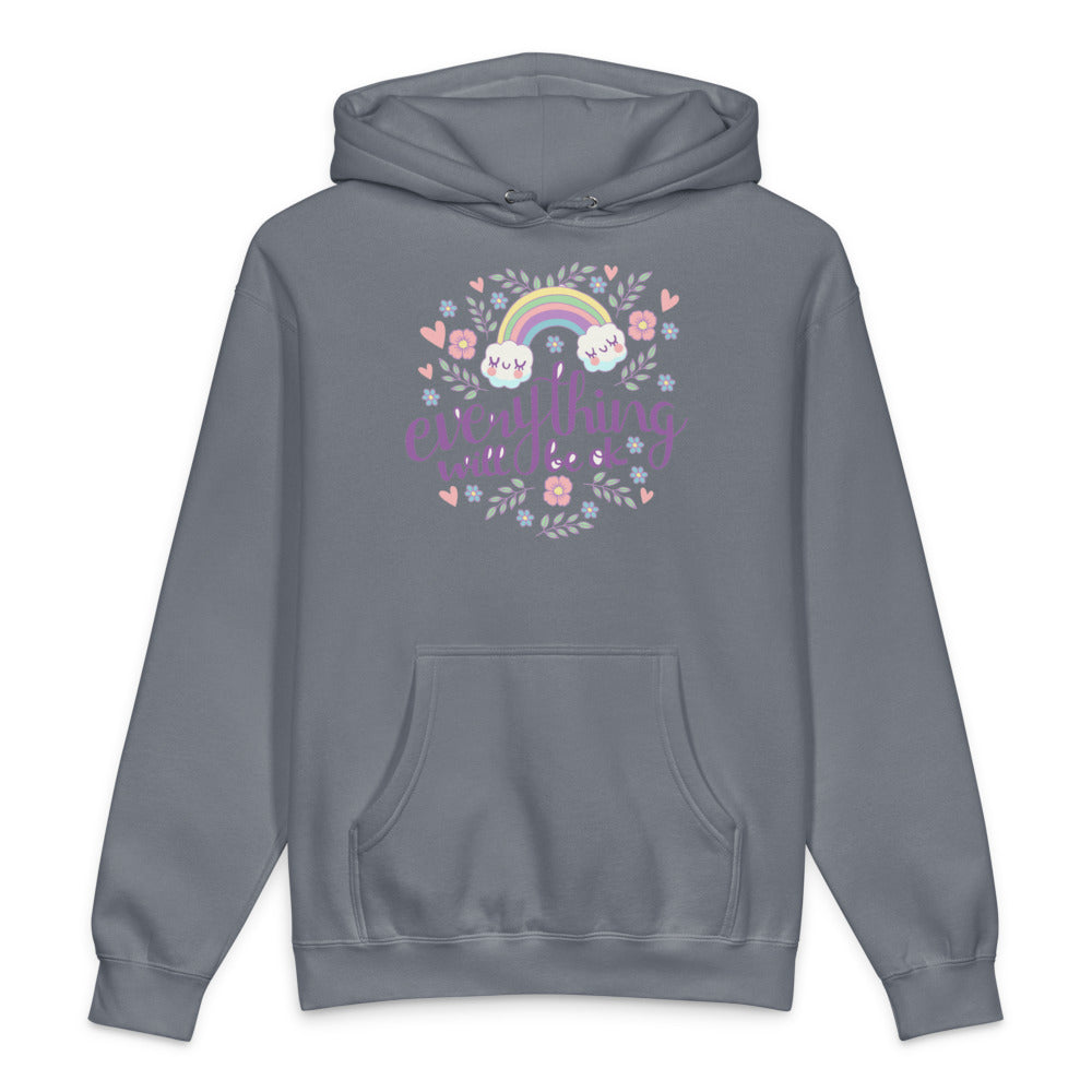 Rainbow - Everything will be ok | Unisex Heavyweight Hooded Sweatshirt | Independent Trading Co. IND4000