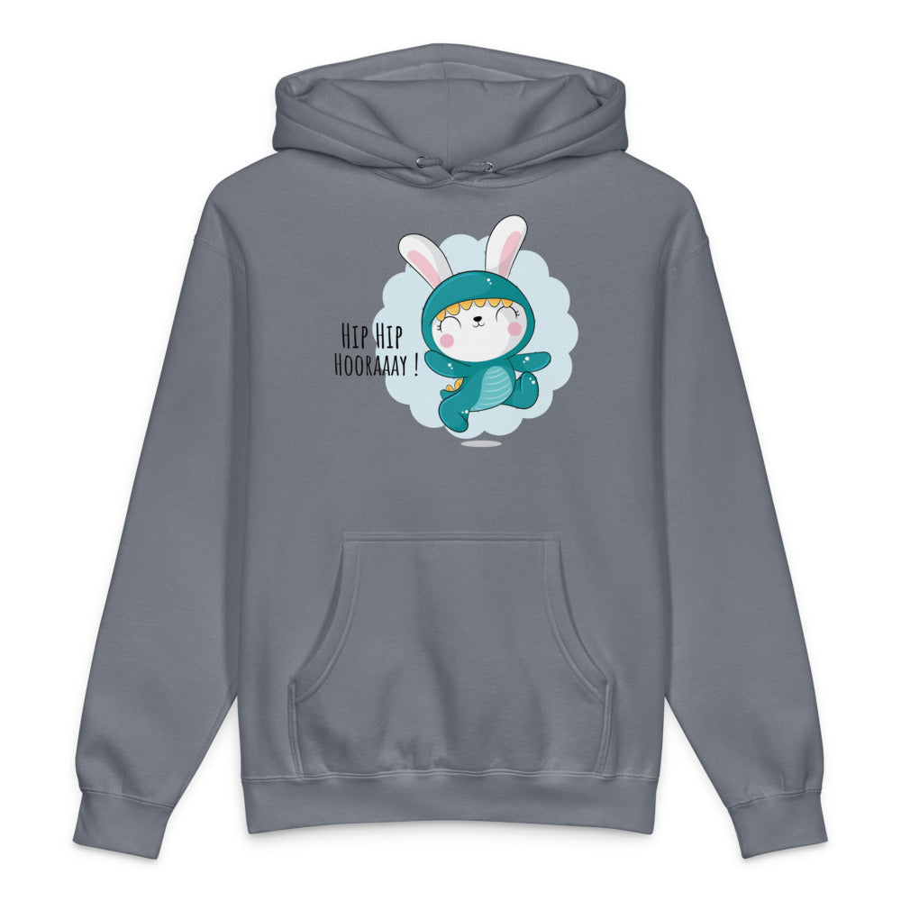 Green rabbit - HIP HIP HOORAAAY | Unisex Heavyweight Hooded Sweatshirt | Independent Trading Co. IND4000