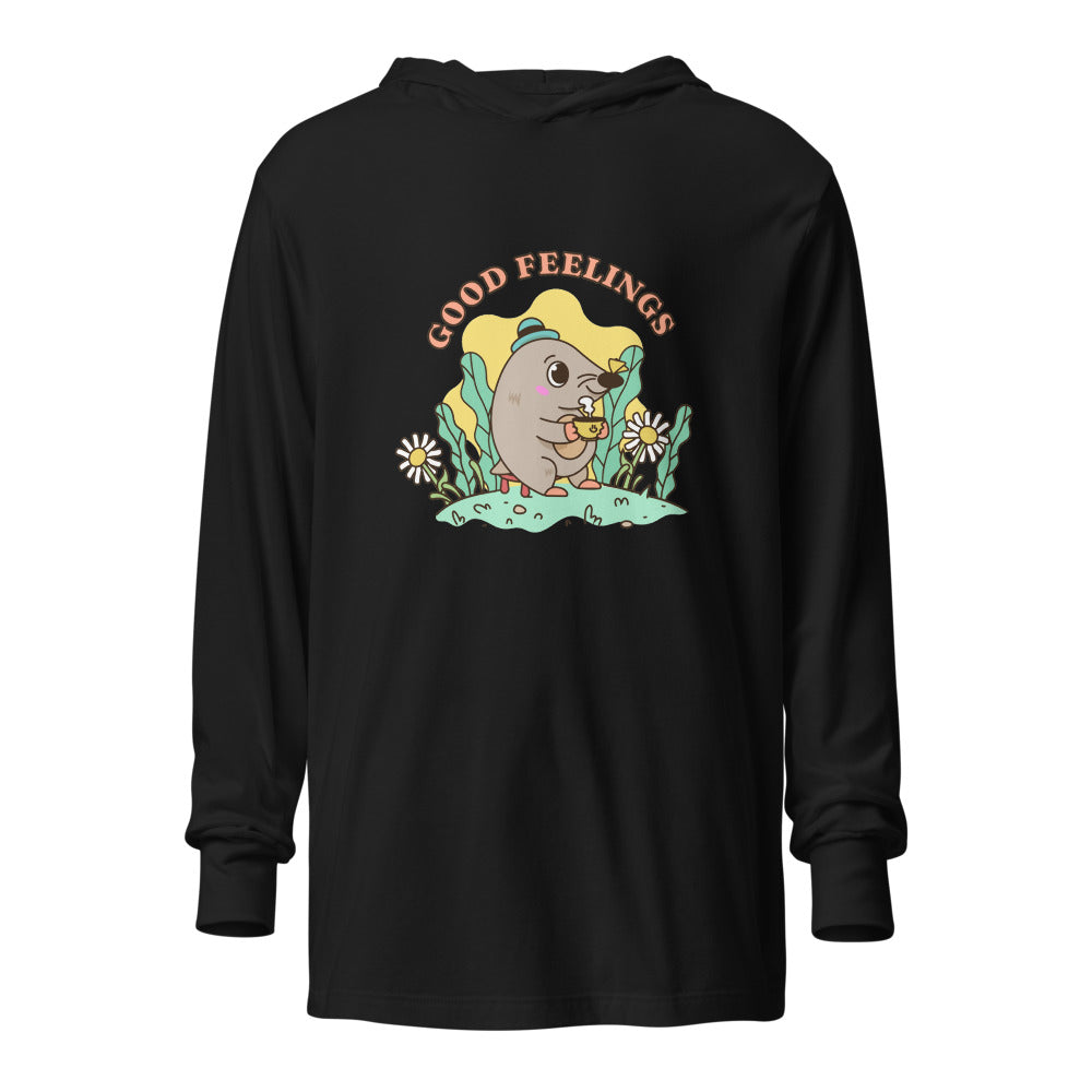 Good feelings | Unisex Hooded Long Sleeve Tee | Bella Canvas 3512