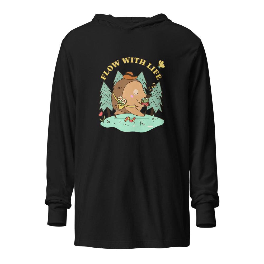 Flow with life | Unisex Hooded Long Sleeve Tee | Bella Canvas 3512